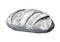 Loaf of bread. Vector hand drawn vintage engraving style vector illustration